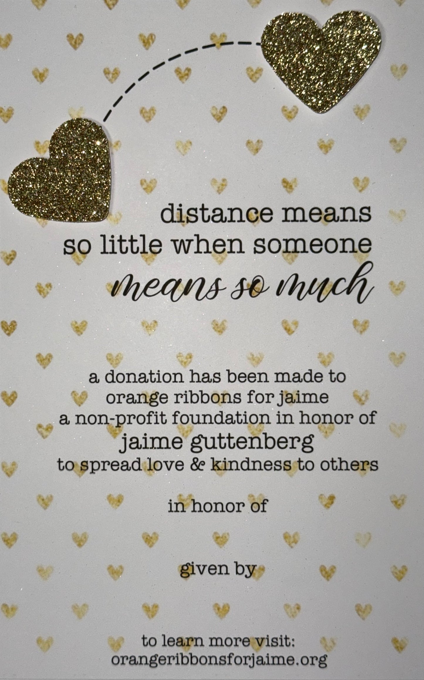 Friendship Card (Gold Heart) (THREE NON-PERSONALIZED CARDS)