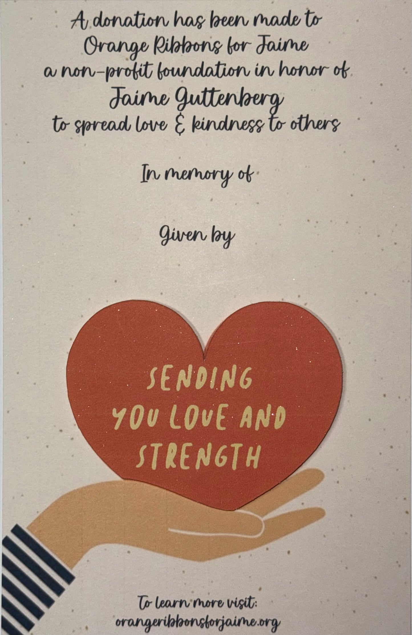Sympathy Card (Orange Heart)