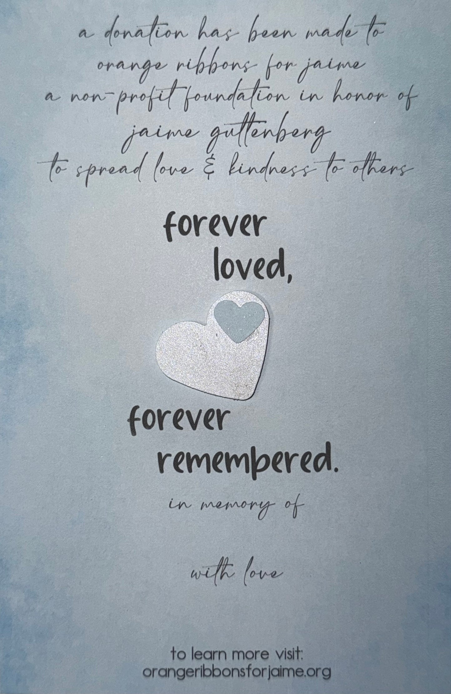 Sympathy Cards (Forever Loved Hearts) (THREE NON-PERSONALIZED CARDS)