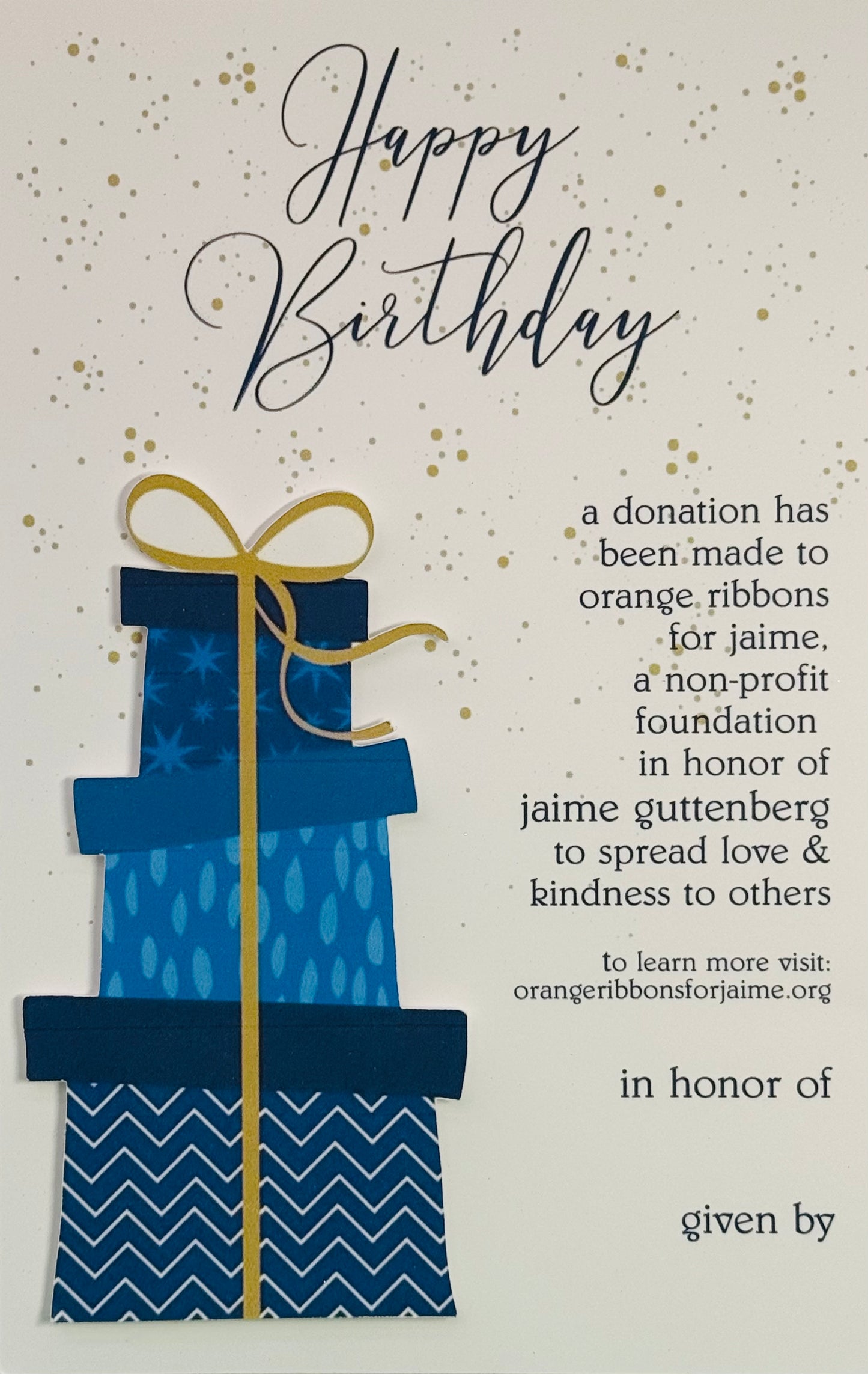 Birthday Card (Blue Gifts) [THREE NON-PERSONALIZED CARDS]