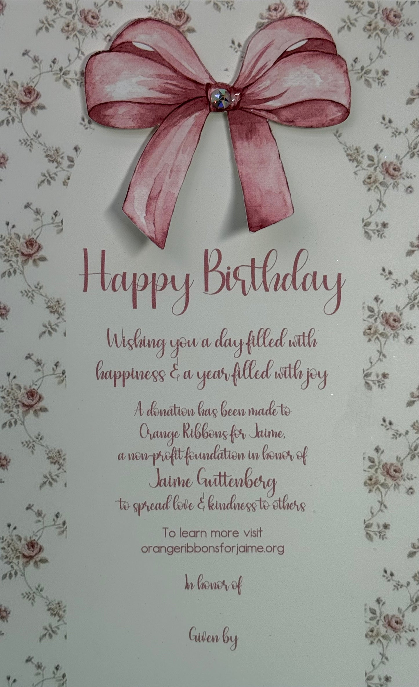 Birthday Card (Coquette Bow) [THREE NON-PERSONALIZED CARDS]