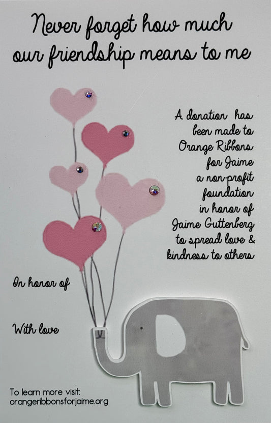 Friendship Cards (Elephant with Hearts)