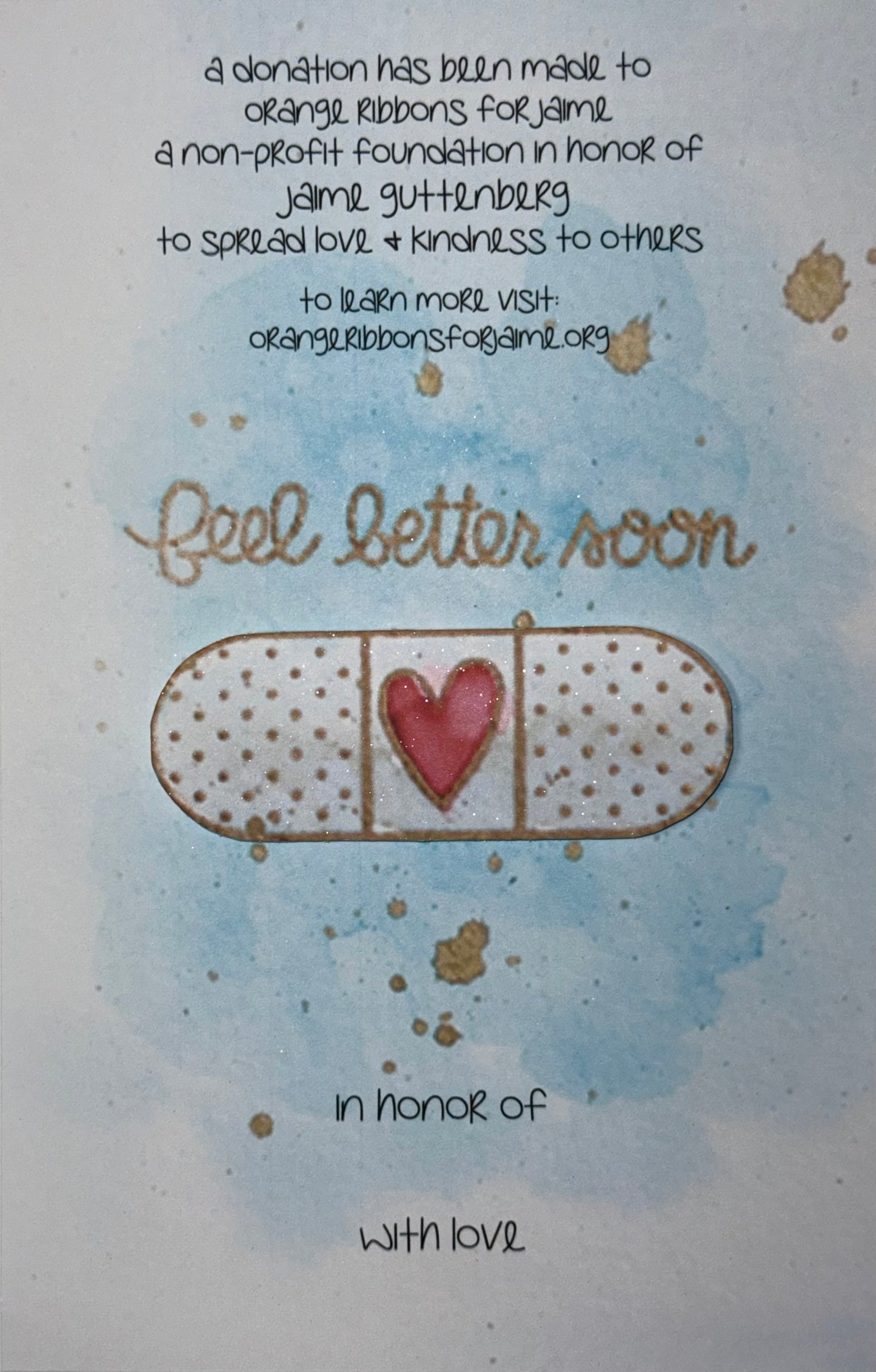 Get Well Card (Heart Band-Aid) (THREE NON-PERSONALIZED CARDS)