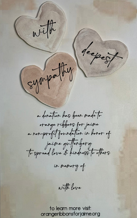 Sympathy Card (3 Hearts)