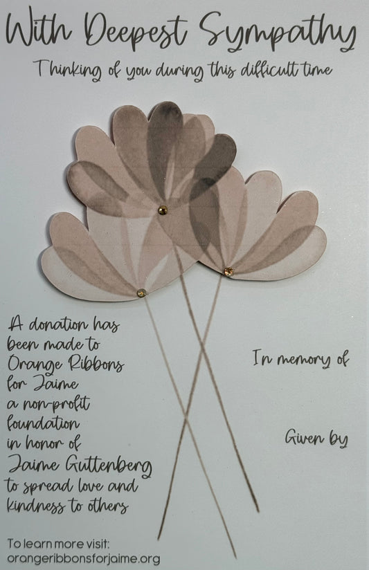 Sympathy Card (Light Brown Flowers)