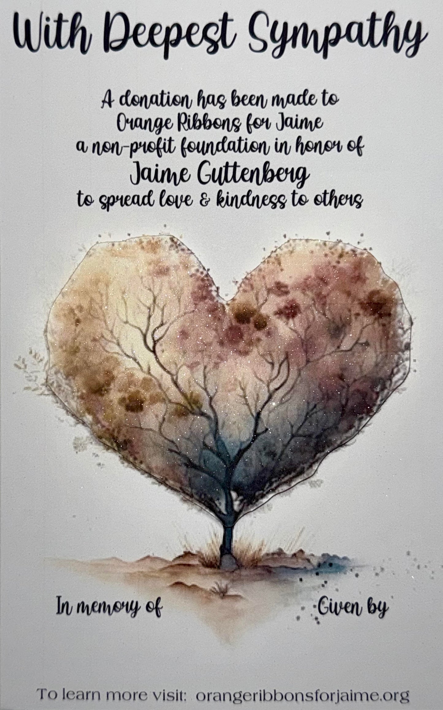 Sympathy Card - heart tree watercolor [NEW]