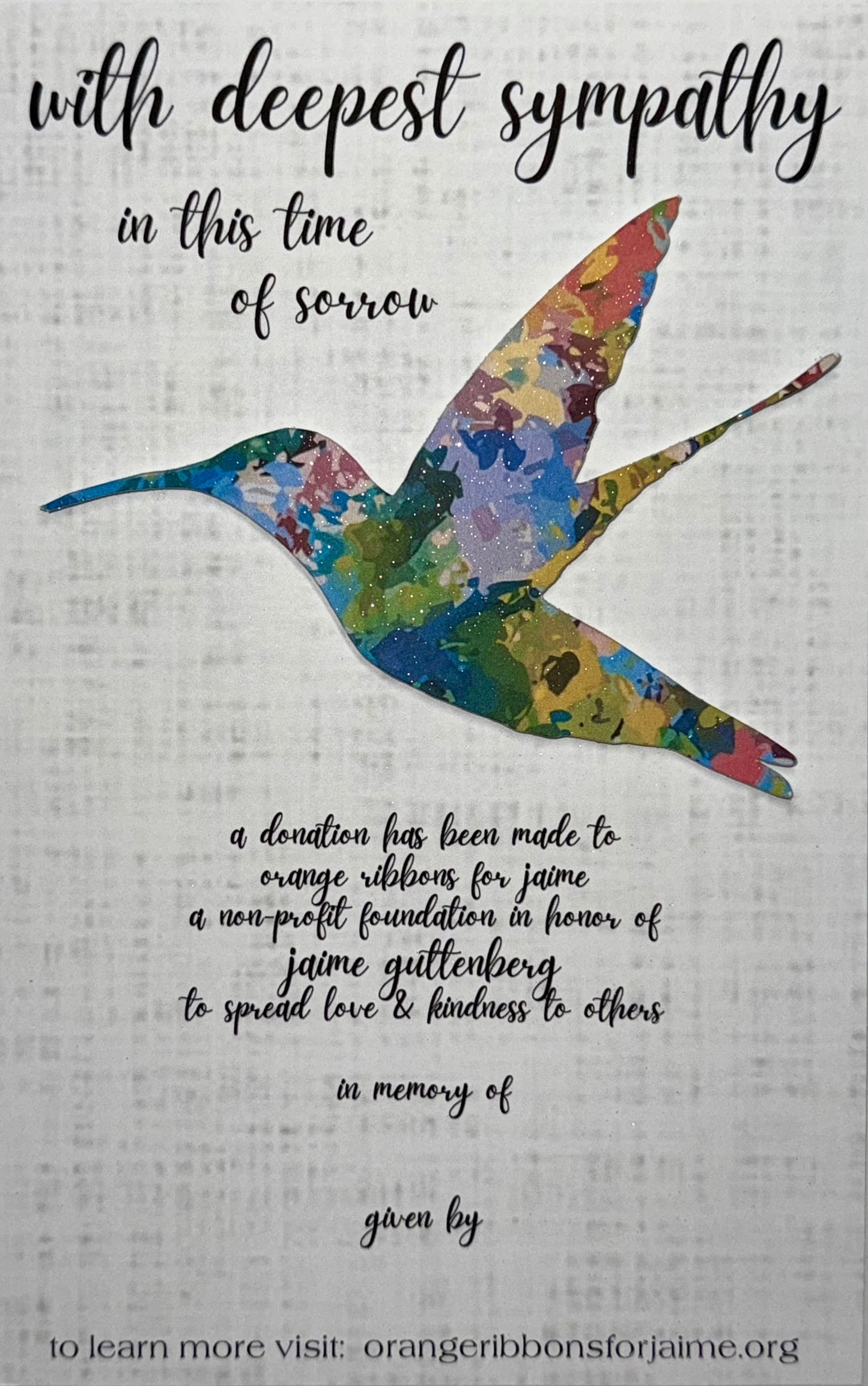 Sympathy Card - colorful bird [NEW]